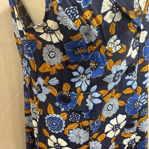 Modcloth Floral Midi Dress - Blue and Brown - Picture 9 of 15